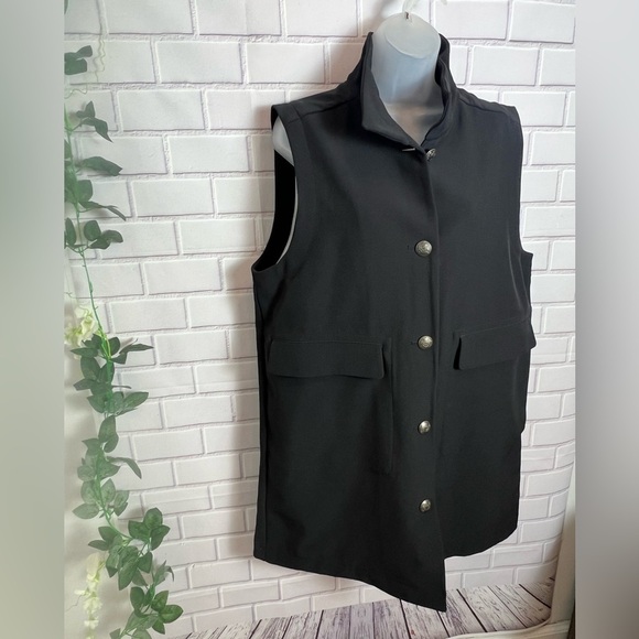 CHARTER CLUB Chic Black Sleeveless Vest with Button Detail/size M - Picture 4 of 8
